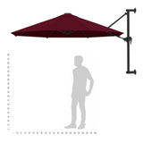 Wall-Mounted Garden Parasol with Metal Pole 300 cm Burgundy 47298