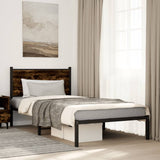 Metal Bed Frame without Mattress Smoked Oak 100x200 cm 4007662