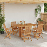 Garden Dining Set 7 pcs Brown Solid Teak Wood 3155339