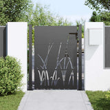 Garden Gate with Lock Black 110 x 155 cm Powder-coated steel 42015891