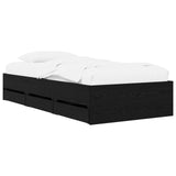 Bed Frame with Storage Black Oak 80 x 200 cm Engineered Wood 3429611