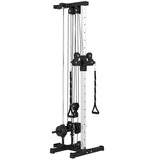SPORTNOW Wall Mount Cable Machine, 15 Positions Adjustable Cable Crossover Machine Dual Pulley T3398P549112
