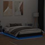 Bed Frame with LED without Mattress Black 150x200 cm King Size 3209787