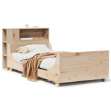 ZNTS Bed Frame without Mattress 100x200 cm Solid Wood Pine 3323782
