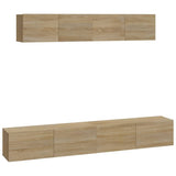 4 Piece TV Cabinet Set Sonoma Oak Engineered Wood 3114536