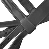 Leather Flash Bridle with Reins and Bit Black Full 90897