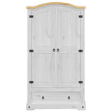 Wardrobe Corona White 102x52x186 cm Solid Wood Pine 4012157
