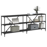 Console Table Black 200x30x75 cm Engineered Wood and Iron 832858