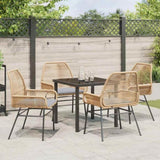 Garden Dining Set 5 pcs Brown Poly Rattan 3380877