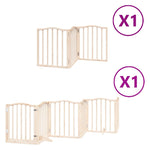 Dog Gate with Door Foldable 9 Panels 450 cm Poplar Wood 3155585