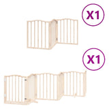 Dog Gate with Door Foldable 9 Panels 450 cm Poplar Wood 3155585