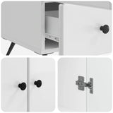 Sideboard High Gloss White 66 x 34.5 x 95 cm Engineered Wood 895589