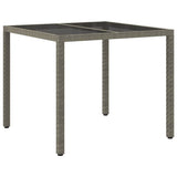Garden Table Grey 90 x 90 x 75 cm Poly Rattan 362534