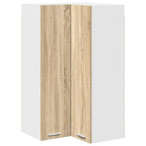 Hanging Cabinet with Door Sonoma Oak and White 57 x 57 x 100 cm 884372