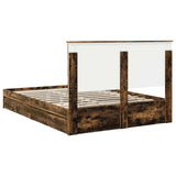 Storage Bed with Drawer Smoked Oak 140 x 200 cm Engineered Wood 3409556
