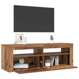 TV Cabinet with LED Lights Old Wood 120x35x40 cm Engineered Wood 856319