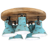 Ceiling Lamp 25 W Distressed Blue 50x50x25 cm E27 371834