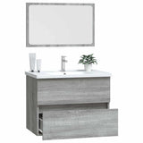 2 Piece Bathroom Furniture Set Grey Sonoma Engineered Wood 815736