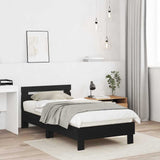 Bed Frame Black Oak 193 x 95 x 88 cm Engineered Wood 874123