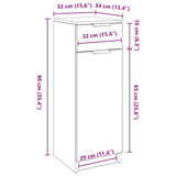Bathroom Cabinet Black oak 32 x 34 x 90 cm Engineered wood 863419