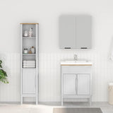 Bathroom Furniture Set FLORO 2 pcs White Solid Pine Wood 3385882