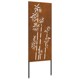 Garden Privacy Screen Floral Rusty 50 x 140 cm Weathering Steel 876300