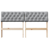 Upholstered Headboard Light Grey 140 cm Solid Pine Wood 879174