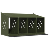 Chicken Nesting Box with 4 Compartments Olive Green Metal 864343