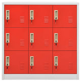 Locker Cabinets 2 pcs Light Grey and Red 90x45x92,5 cm Steel 3095241