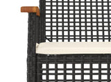 Garden Dining Set Black PE Rattan 5 piece set 3213562