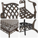 Garden Dining Set 7 pcs Bronze Aluminium 3334656