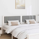 Upholstered Headboard White 200 cm Solid Pine Wood 879048