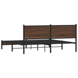 Metal Bed Frame without Mattress Brown Oak 180x200 cm Super King 3301405