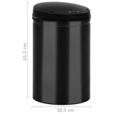 ZNTS Automatic Sensor Dustbin 30 L Carbon Steel Black 322698