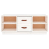 TV Cabinet White 100x34x40 cm Solid Wood Pine 818226