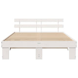 Bed Frame with Headboard White 150 x 200 cm Solid Pine Wood 872438