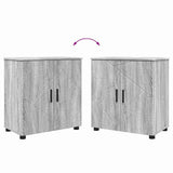 Bathroom Furniture Set Wall-mounted with Door 2 pcs Grey Sonoma 3392939