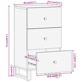 Side Cabinet Brown and Black 40x33.5x75 cm Solid Wood Mango 356806