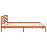 Bed Frame with Headboard Wax Brown 180 x 210 cm Solid Pine Wood 872319