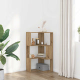 Corner Bookcase 3-Tier Artisian Oak 50x50x102 cm Engineered Wood 852599