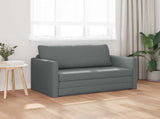2-Seater Folding Sofa Bed Dark Grey 124 x 71 x 78 cm Fabric 42030513