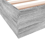 Bed Frame without Mattress Grey Sonoma 140x200 cm Engineered Wood 842026