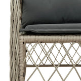 Garden Chairs with Cushions 2 pcs Light Grey Poly Rattan 365158