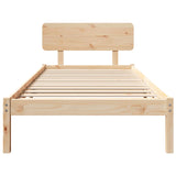 Bed Frame with Headboard Natural 80 x 200 cm Solid Pine Wood 872125