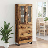 Highboard with Drawer 2 pcs Old Wood Engineered Wood 3415769