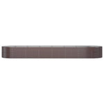 Garden Raised Bed Powder-coated Steel 584x140x68 cm Brown 319120