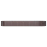 Garden Raised Bed Powder-coated Steel 584x140x68 cm Brown 319120