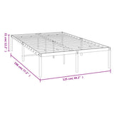 Metal Bed Frame without Mattress White 120x190cm 350910