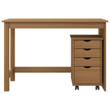 Desk Cabinet Set 2 pcs Honey Brown Solid Pine Wood 3438765