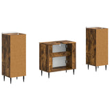 2 Piece Bathroom Cabinet Set ZWOLLE Smoked Oak Engineered Wood 3418004